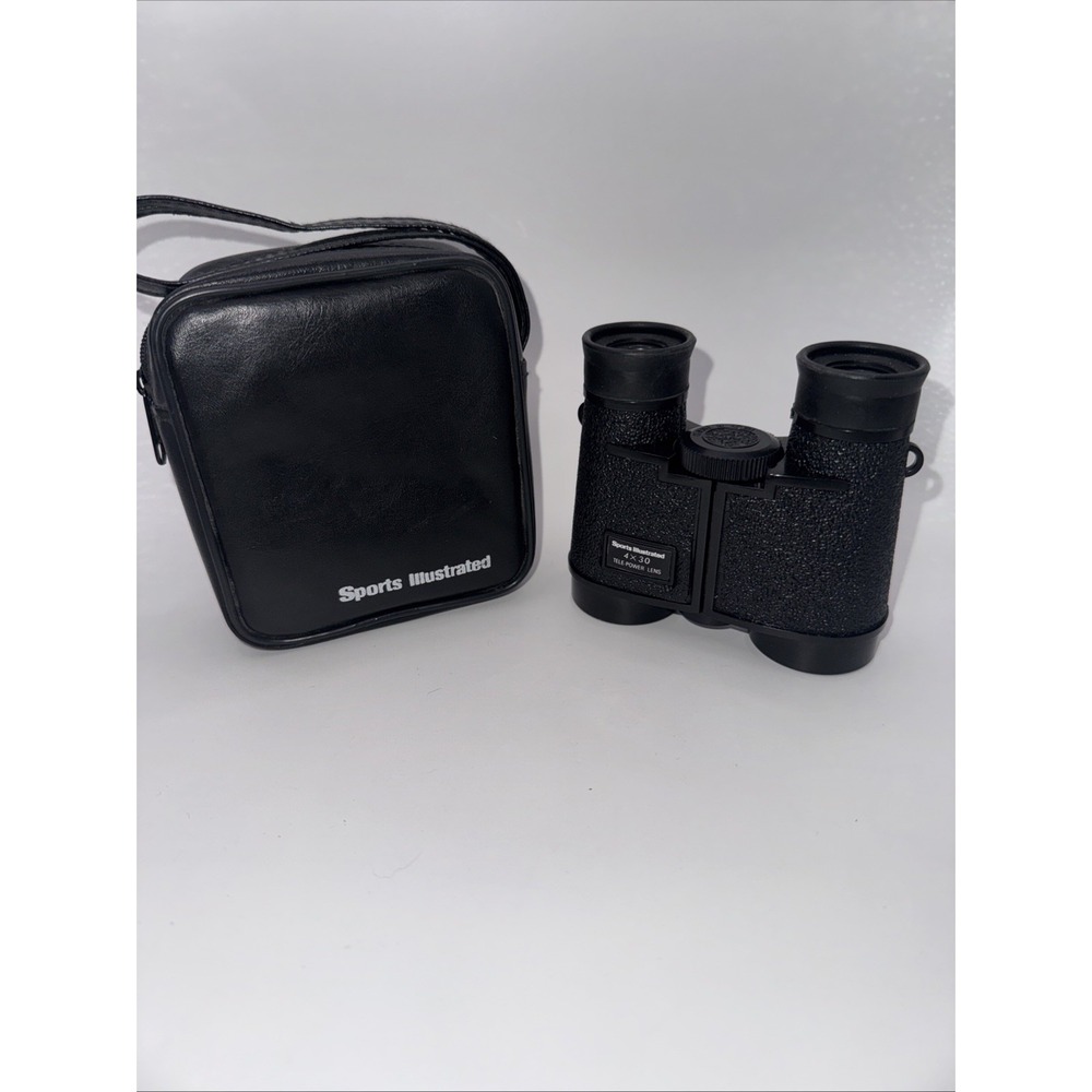 Sports Illustrated 4 X 30 Tele-Power Lens Binoculars With Leather Case Vintage - Picture 1 of 6